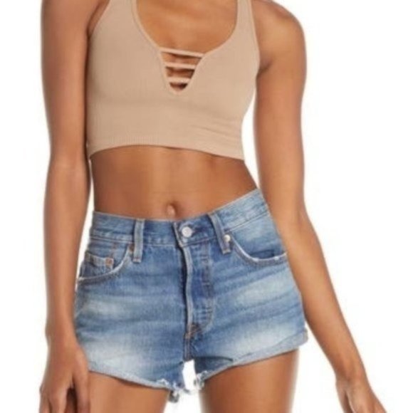 FREE PEOPLE Strapped In Bralette Brami Crop Top - Nude XS/S - NWT - Picture 4 of 6